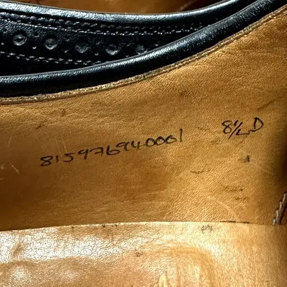 VERY GOOD Crockett & Jones x Ralph Lauren Swansea Black Calf Wingtip England 8.5 - Picture 10 of 15